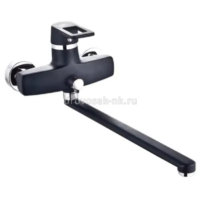 Смеситель для ванной с длинным изливом черный РМС SL77BL-006E