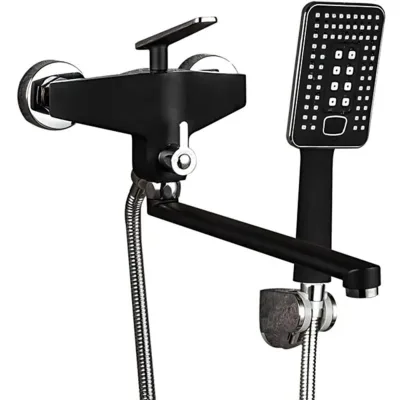 Смеситель для ванны с коротким изливом черный/хром FRAP F3257