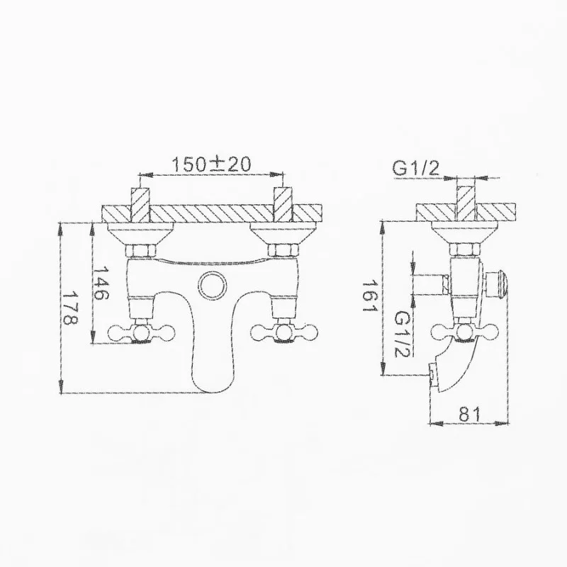 Смеситель для ванны с коротким изливом бронза FRAP F3019-4
