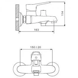 Cмеситель для ванны с коротким изливом GAPPO G3236
