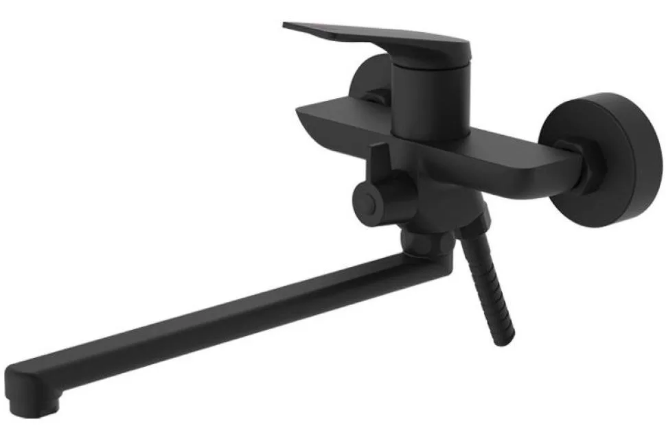 Смеситель для ванны с длин. изливом и гарн. SOLEN BLACK 58223