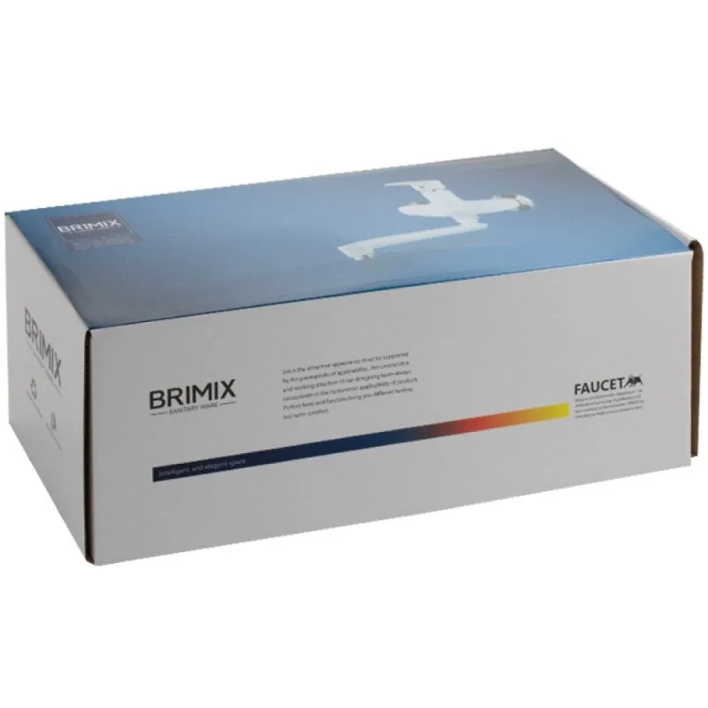 Смеситель для ванны длинный излив, белый BRIMIX 556