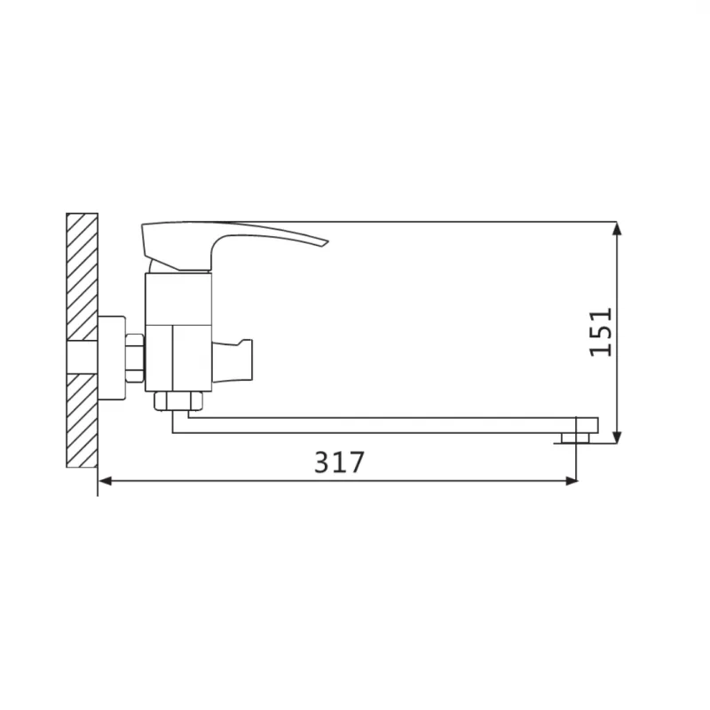 Смеситель для ванны OUTE T1063L
