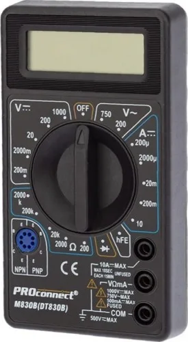 Мультиметр портативный M830B (DT-830В) PROCONNECT 13-3011