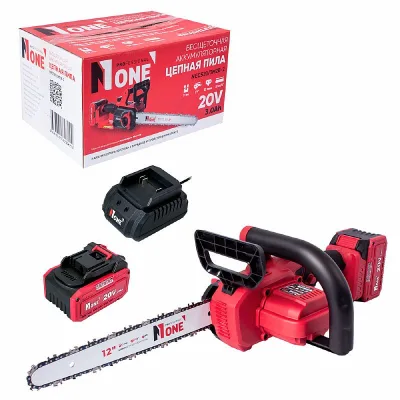 Пила цепная акк NUMBER ONE NECS20/3M2B-2 (б/щ,20В,2*3Ач, З/У,62зв,1,1мм,платформа MAKITA)