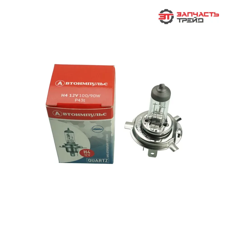 Лампа галогеновая P43t H4 100/90W (Н4 12-100/90) 12V (IMPULS LAMP)