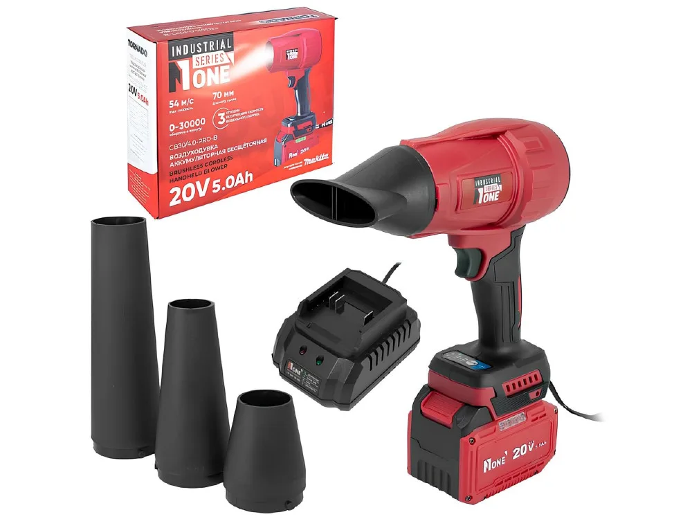 Воздуходувка акк.бесщет. №1 NUMBER ONE INDUSTRIAL CB30/4.0-PRO-B (20V,5.0Ач,1АКБ, З/У)