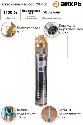 Насос скважинный Вихрь СН-100 68/3/4