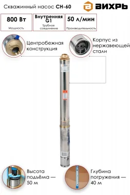 Насос скважинный Вихрь СН-60 68/3/7