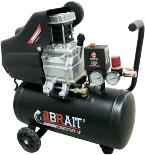 Компрессор воздушный BRAIT КМ-1500/24 (1,5кВт,240л/м,8bar,ресивер 24л) 20.01.001.043