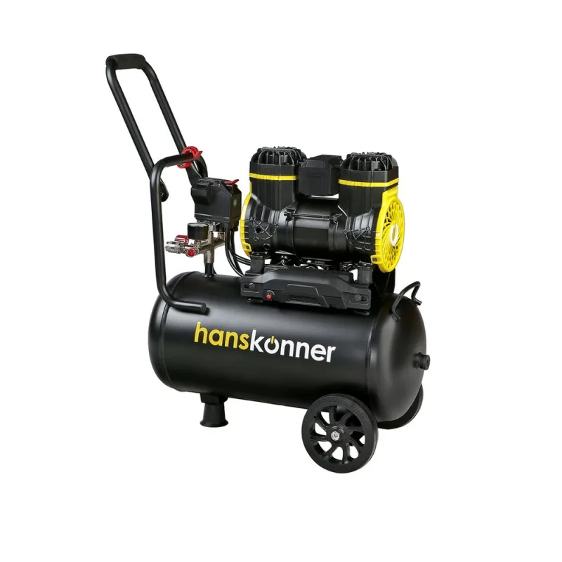Компрессор Hanskonner HAC241 воздушный безмасляный 1450 Вт, 240л/мин, ресивер 24л, 8 бар