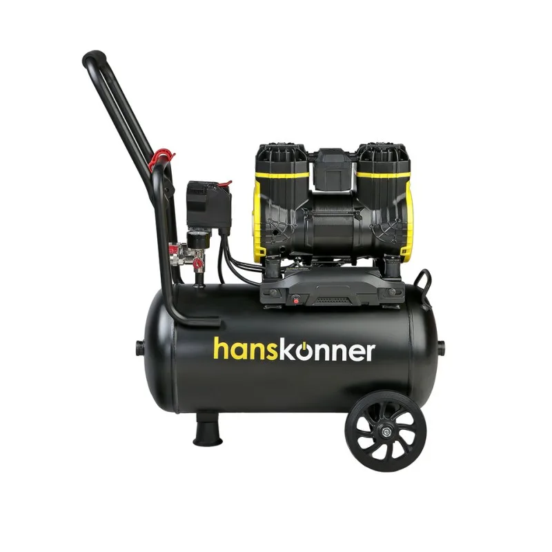 Компрессор Hanskonner HAC241 воздушный безмасляный 1450 Вт, 240л/мин, ресивер 24л, 8 бар