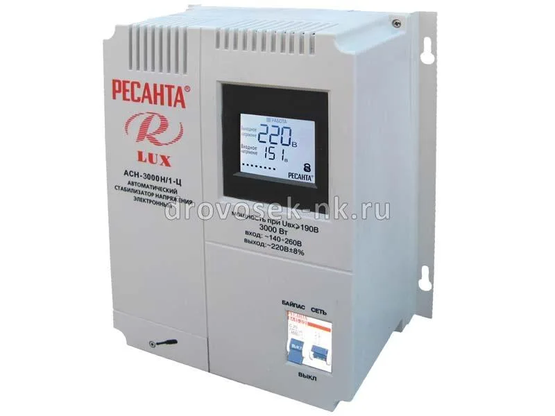Стабилизатор напряжения Ресанта АСН-3000Н/1-Ц LUX 63/6/21