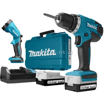Дрель аккумуляторная Makita DF347DWLE + фонарь
