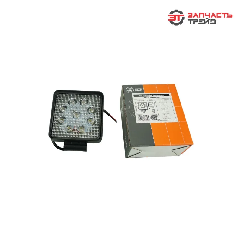 Фара светодиодная AE27S-9LED-55HC квадратная, направленный свет, 9 диодов,27W,(110х55х140)12/24V (AVTOELECTRICA)