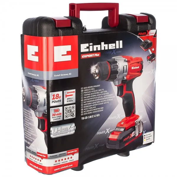 Дрель аккумуляторная EINHELL PXC TE-CD 18/2 Li kit (2*1,5Aч) 4513830