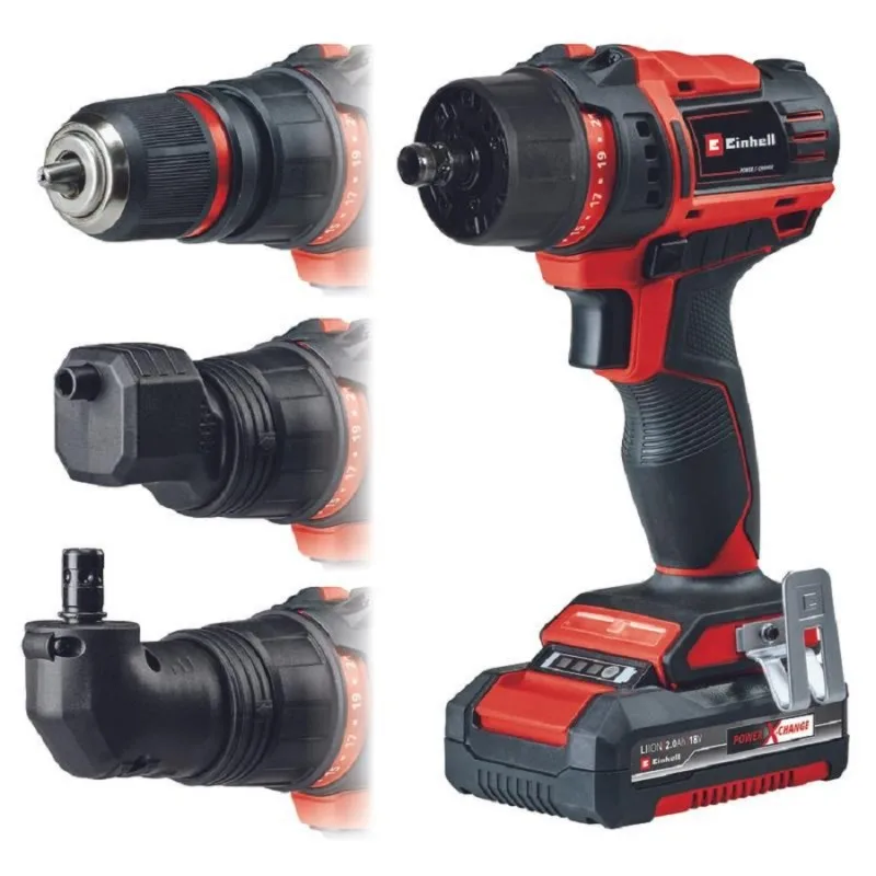 Дрель аккумуляторная EINHELL TE-CD 18/45 3X-Li (АКБ 1*2Ач, ЗУ, + набор 22 предмета) 4513990