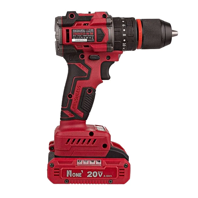 Дрель акк Number One CDI 20/2.0-IN-BR (б/щ, удар,50Hm.2.0V,2 АКК,2,0Ач,13мм жел.патр,кейс)