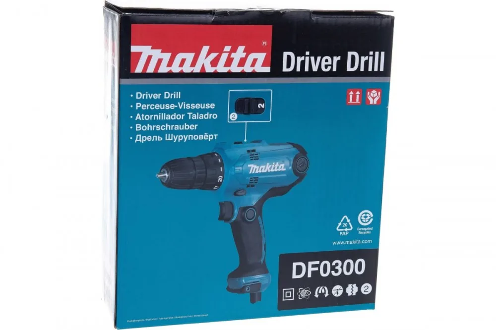 Дрель Makita DF0300+D-30651 (набор насадок)