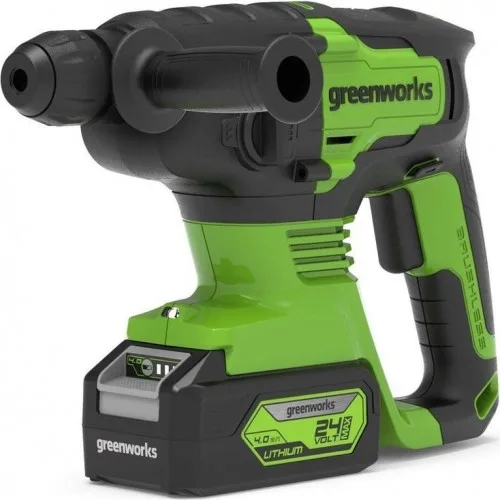 Перфоратор акк. Greenworks GD24SDS2K4 (2ДЖ, 24V, c 1*4Ач и ЗУ, в сумке) 3803007UB