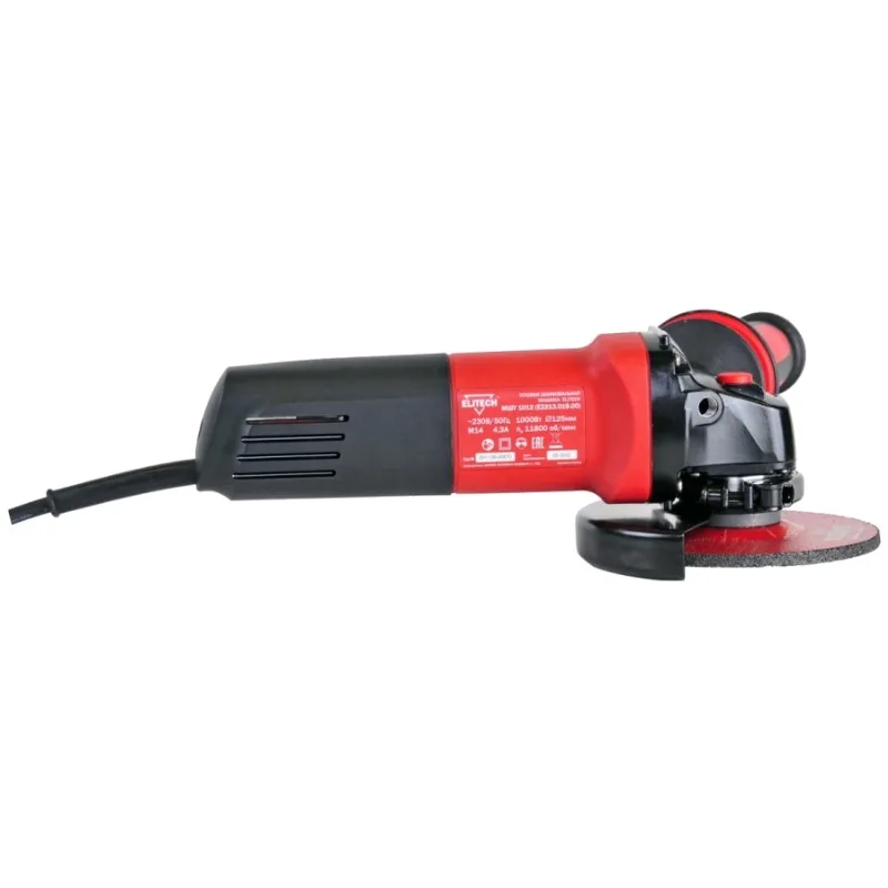 Угловая шлифовальная машина ELITECH HD AG 1012 (б/щ,125мм,1010Вт) 205366 кейс