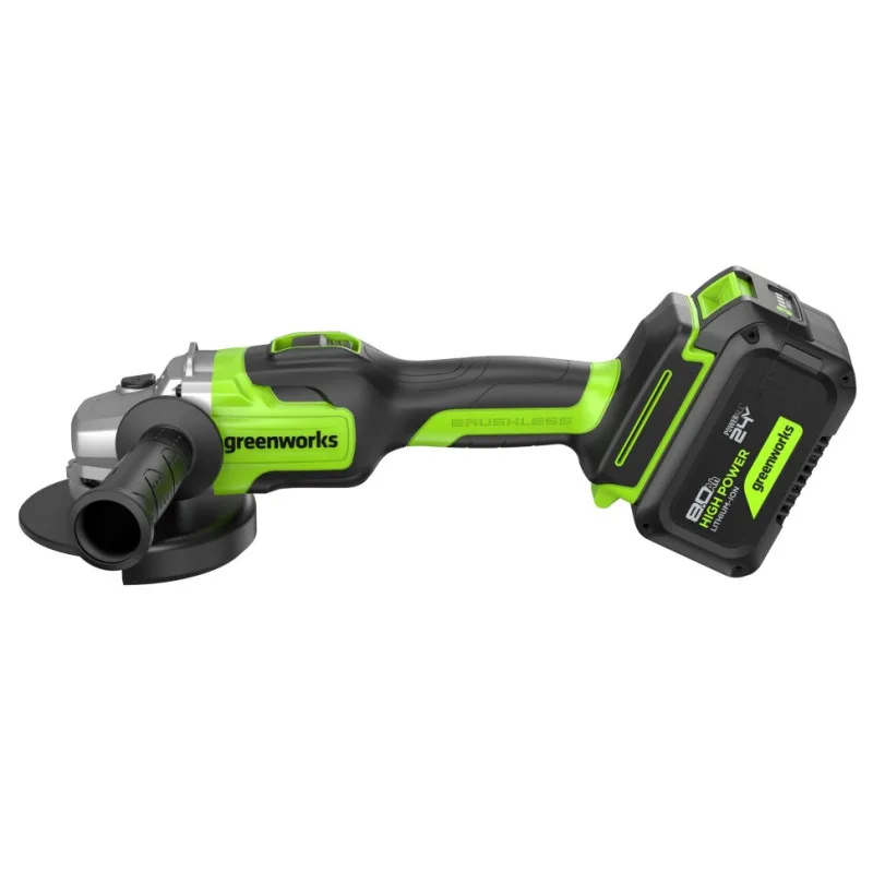 Угловая шлифовальная машина акк. Greenworks GD24AG (24V,бесщ.,1*8Ач и ЗУ) 3200207CUH