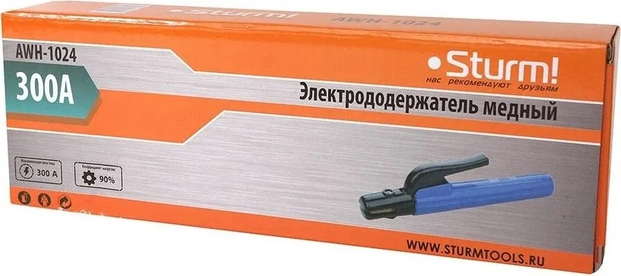 Электрододержатель 300А медь синий Sturm! AWH-1024