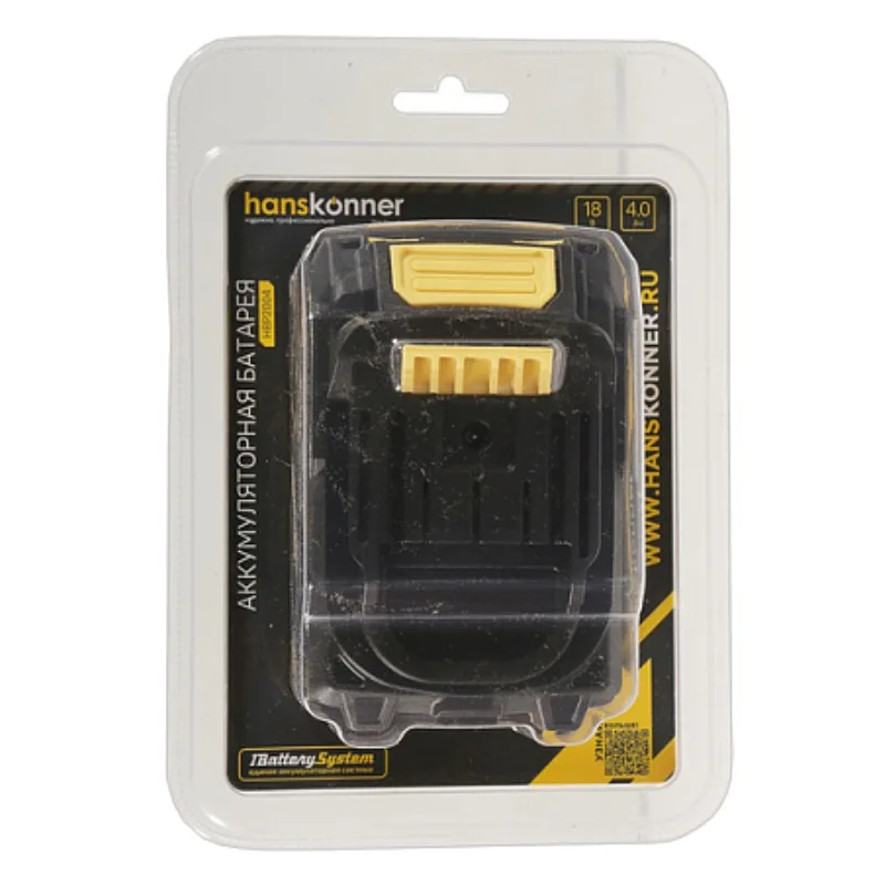 Аккумулятор Hanskonner HBP2004 PLATINUM (18В, 1BatterySystem, 4Ач, USB-разъем, блистер)