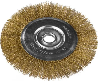 Корщетка для УШМ 200мм радиальная, мягкая, латунь DEXX 35101-200