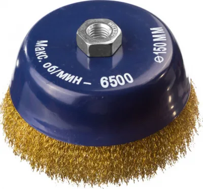 Корщетка для УШМ 150мм чашка, мягкая, латунь DEXX 35103-150