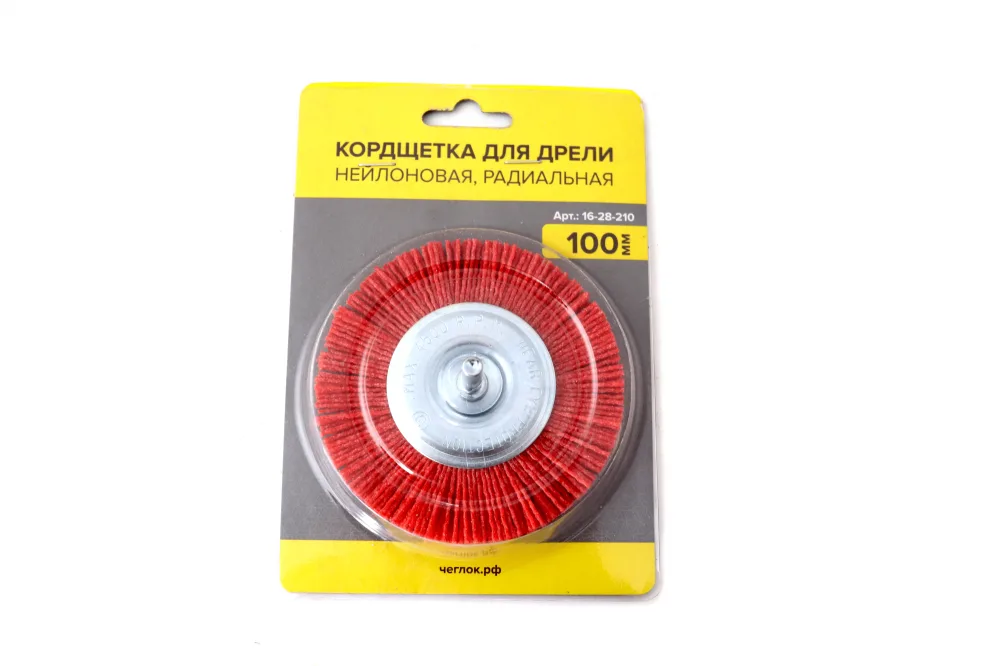Корщетка для дрели 100мм радиальная, нейлон ЧЕГЛОК 16-28-210