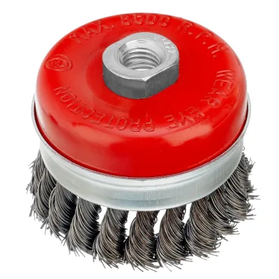 Корщетка для УШМ 80мм чашка, витая Matrix Heavy Duty 74670
