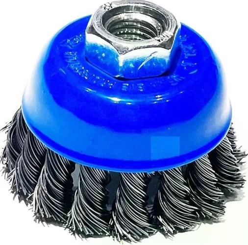 Корщетка для УШМ 75мм чашка M14 проволока крученая стальная TSUNAMI T61100750102012