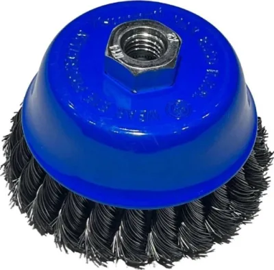 Корщетка для УШМ 100мм чашка M14 проволока крученая стальная TSUNAMI T61101000102012