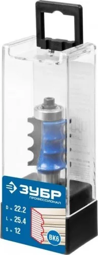 Фреза кромочная фигурная №1 D=22,2мм р.д.-26мм, радиус 3мм ЗУБР 28712-22.2