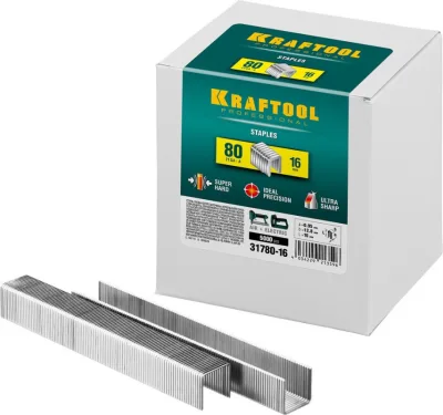 Скобы для степлера KRAFTOOL 16мм тип 80, 5000шт 31780-16