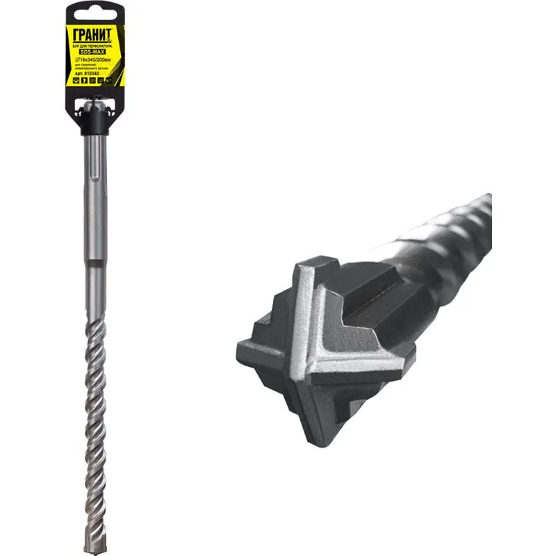 Бур SDS-MAX ГРАНИТ 18*340/200 Quardro-Х 818340