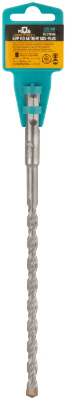 Бур по бетону SDS PLUS 8*210 мм с двойной резьбой MOS 32514М