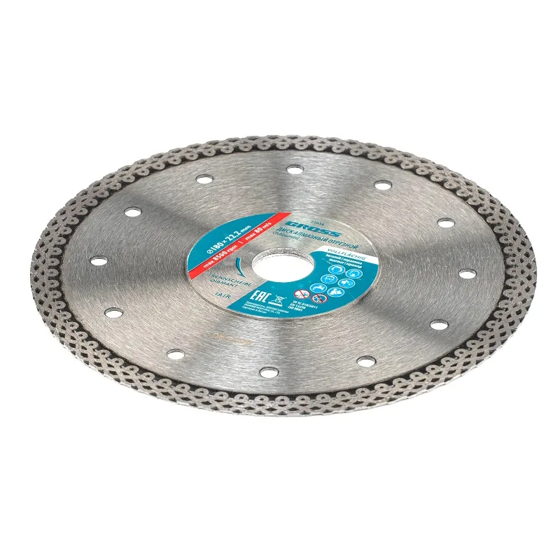 Диск алмазный ф180*22,2мм тонкий сплошной (Jaguar) мокрое резание Gross 73056