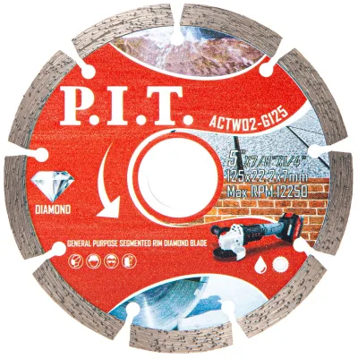 Диск алмазный отрезной (сегментированный) 125*22,2*2,0мм P.I.T. ACTW02-G125