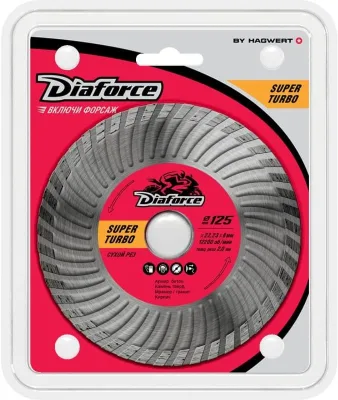 Диск алмазный 125*22,23*8*2,0 мм сухой рез DIAFORCE TURBO