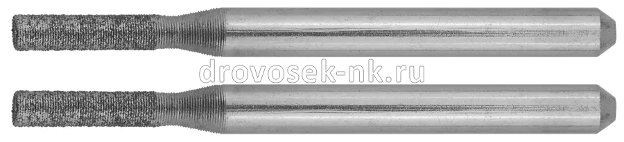 Шарошки -мини Зубр алмазные d 2,3*10*3,2 L38мм 2шт 35921