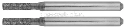 Шарошки -мини Зубр алмазные d 2,3*10*3,2 L38мм 2шт 35921