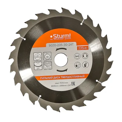 Диск пильный 235*30/20мм*24 зуба Sturm! 9020-235-30-24T