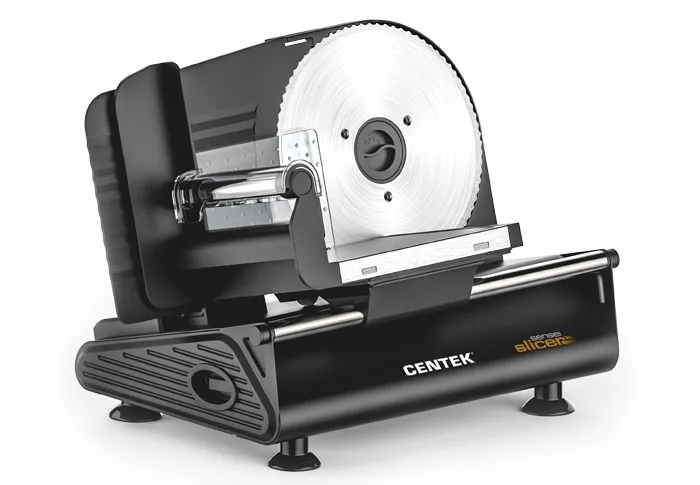 Ломтерезка Centek CT-1381 (черный)  толщина нарезки 3-20мм, съемная каретка, спец. держатель