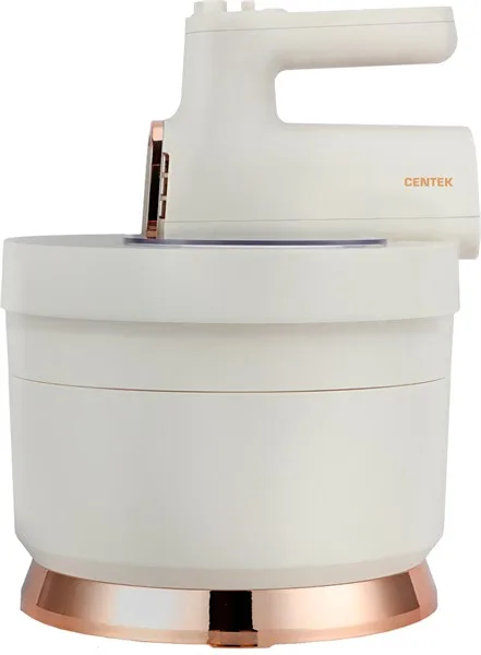 Миксер с чашей Centek CT-1129 (бежевый/золотой хром) 800Вт