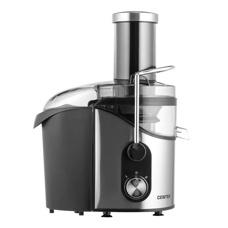 Соковыжималка Centek CT-1212 (черный, сталь) 1200Вт, 2 скор. + Pulse, стакан 1100 мл, горловина 75мм