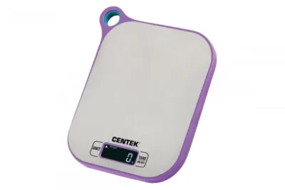 Весы кухонные Centek CT-2461, ПЛАТФОРМА ИЗ НЕРЖ. СТАЛИ, электронные, max 5кг, шаг 1г, LCD