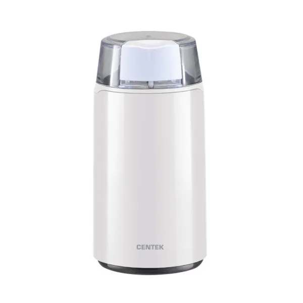 Кофемолка Centek CT-1360 White (белый) 250Вт, 45 г, 5 ЧАШЕК АРОМАТНОГО КОФЕ, прозрачная крышка