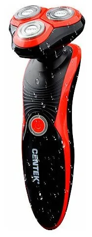 Бритва Centek CT-2168 (красн) ротор 3D, +ВЛАЖНОЕ БРИТЬЁ, 3 плав.головки, 2-ные лезвия, до 50 мин раб